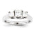14k White Gold 4.5mm/3.5mm Square Three Stone Ring