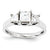 14k White Gold 5mm/3.5mm Square Three Stone Ring