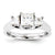 14k White Gold 5.5mm/3.5mm Square Three Stone Ring