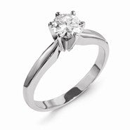 14k White Gold Forever Brilliant 4.5mm Round Solitaire Ring