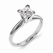 14k White Gold Forever Brilliant 5mm Square Solitaire Ring