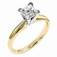 14k Two-tone Moissanite 8mm Square Solitaire Ring