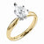 14k Two-tone Moissanite 8x5mm Pear Solitaire Ring