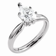 14k White Gold Moissanite 9X6mm Pear Solitaire Ring