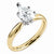 14k Two-tone Moissanite 10X7mm Pear Solitaire Ring