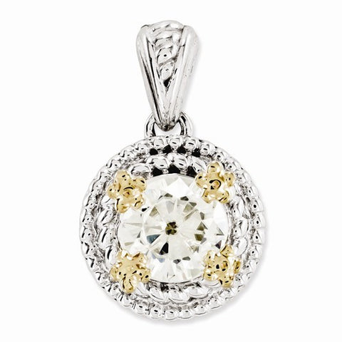 14k Two Tone Moissanite pendant, Delightful Pendants for Necklace