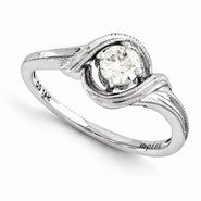 14k White Gold Moissanite Ring
