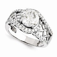 14k White Gold Moissanite Ring