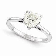 14k White Gold Moissanite Ring
