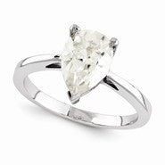 14k White Gold Moissanite Ring