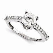 14k White Gold Moissanite Ring
