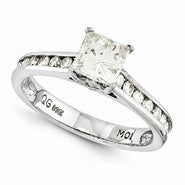 14k White Gold Moissanite Ring