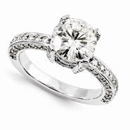 14k White Gold Moissanite Ring