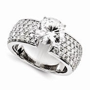 14k White Gold Moissanite Ring