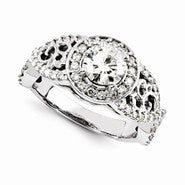 14k White Gold Moissanite Ring