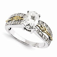 14kt Two Toned Moissanite Ring