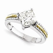 14kt Two Toned Moissanite Ring