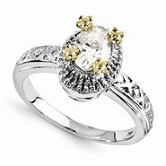 14kt Two Toned Moissanite Ring