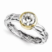 14kt Two Toned Moissanite Ring