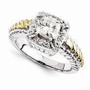 14kt Two Toned Moissanite Ring