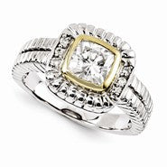 14kt Two Toned Moissanite Ring