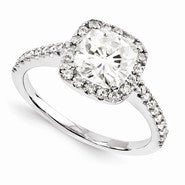 14k White Gold Moissanite Ring