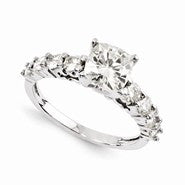 14k White Gold Moissanite Ring