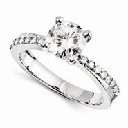 14k White Gold Moissanite Ring