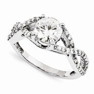 14k White Gold Moissanite Ring