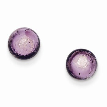 Sterling Silver Lavender Italian Murano Earrings
