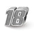 Sterling Silver LogoArt Sport,NASCAR #18 Kyle Busch Bead