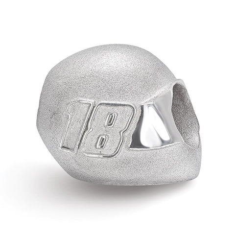 Sterling Silver LogoArt Sport,NASCAR #18 Kyle Busch Helmet Bead