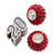 Sterling Silver Antiqued LogoArt Sport,NASCAR #5 Erik Jones Two Red Crystal Bead Set