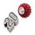 Sterling Silver Antiqued LogoArt Sport,NASCAR #5 Erik Jones One Red Crystal Bead Set