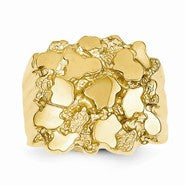 14k Yellow Gold Men's Nugget Ring