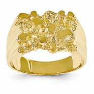 14k Yellow Gold Men's Nugget Ring