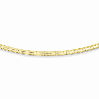 14K Yellow Gold Domed Omega Necklace