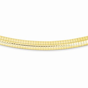 14K Yellow Gold Domed Omega Necklace