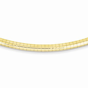 14K Yellow Gold Lightweight Domed Omega Necklace
