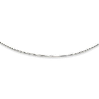 14K White Gold Round Omega Necklace