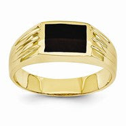 14k Yellow Gold Black Onyx Ring