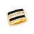 14k Yellow Gold Flat Top Polished Complete Mens Diamond And Onyx Ring