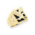 14k Yellow Gold Men's Onyx Eagle Ring