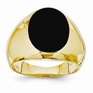 14k Yellow Gold Men's Onyx Ring