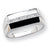 14k White Gold Onyx, Mother of Pearl & Diamond Mens Ring