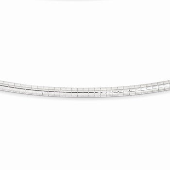14K White Gold Domed Omega Necklace