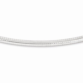 14K White Gold Domed Omega Necklace