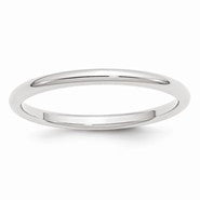 Palladium Medium Weight Comfort Fit 2mm Wedding Band