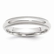 Palladium Milgrain Comfort Fit 4mm Wedding Band