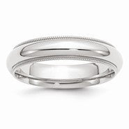 Palladium Milgrain Comfort Fit 5mm Wedding Band